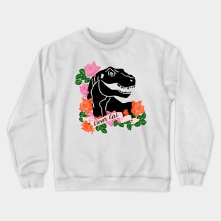 Clever Girl Dinosaur Print Crewneck Sweatshirt